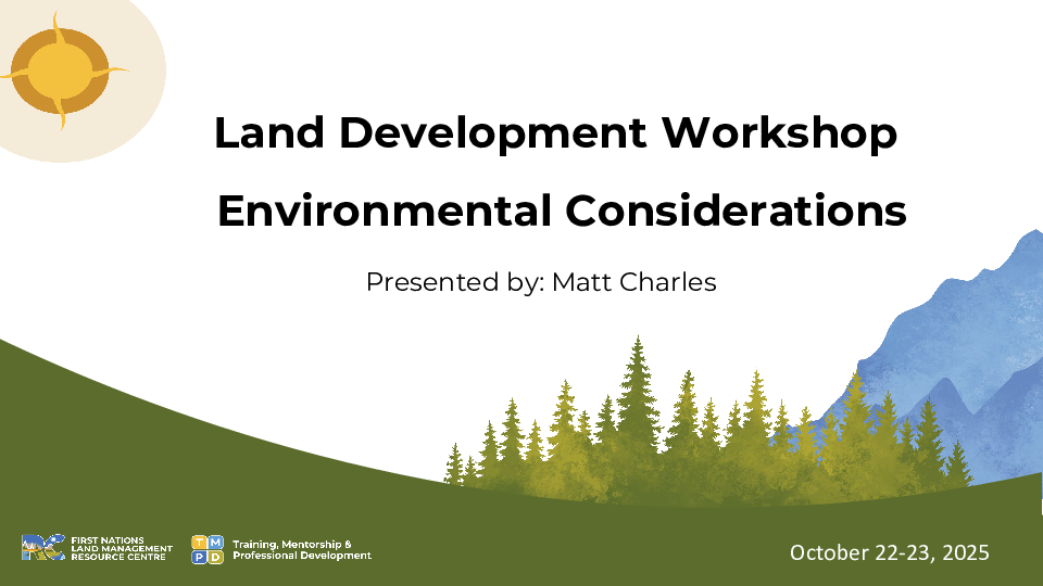 Environmental Land Development Procedures Presentation