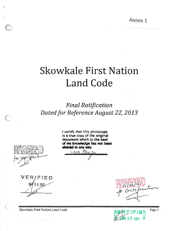 Skowkale Certified Land Code.pdf