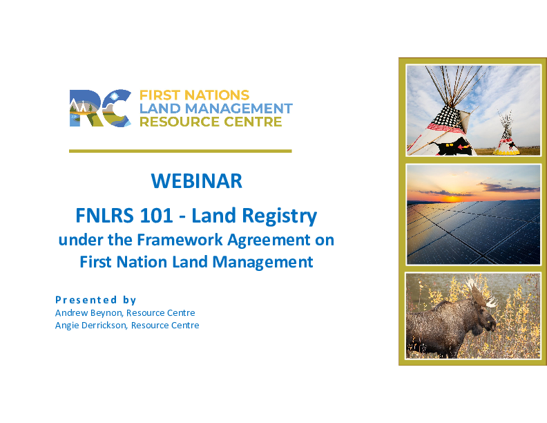 FNLRS 101 Land Registry under FA - Presentation